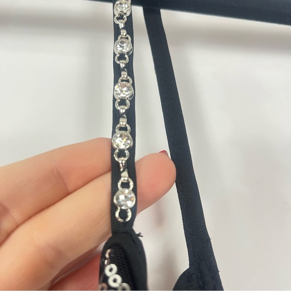 Women’s Black with Silver Sequin Mermaid Trumpet Gown Dress Size Medium NWT - Picture 8 of 10